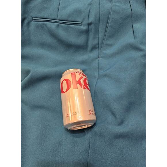 VTG 80s Mens‎ Teal Green Pleat Pants Retro 40x36 Gino Cappeli Designer Unhemmed - Picture 7 of 9